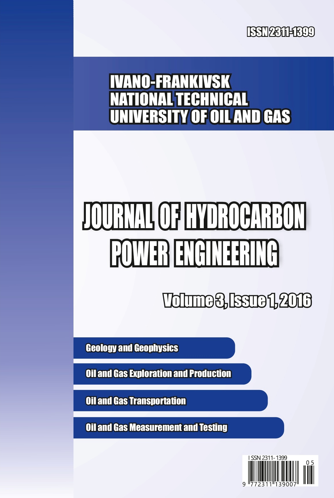 					View Vol. 3 No. 1 (2016): JOURNAL OF HYDROCARBON POWER ENGINEERING
				